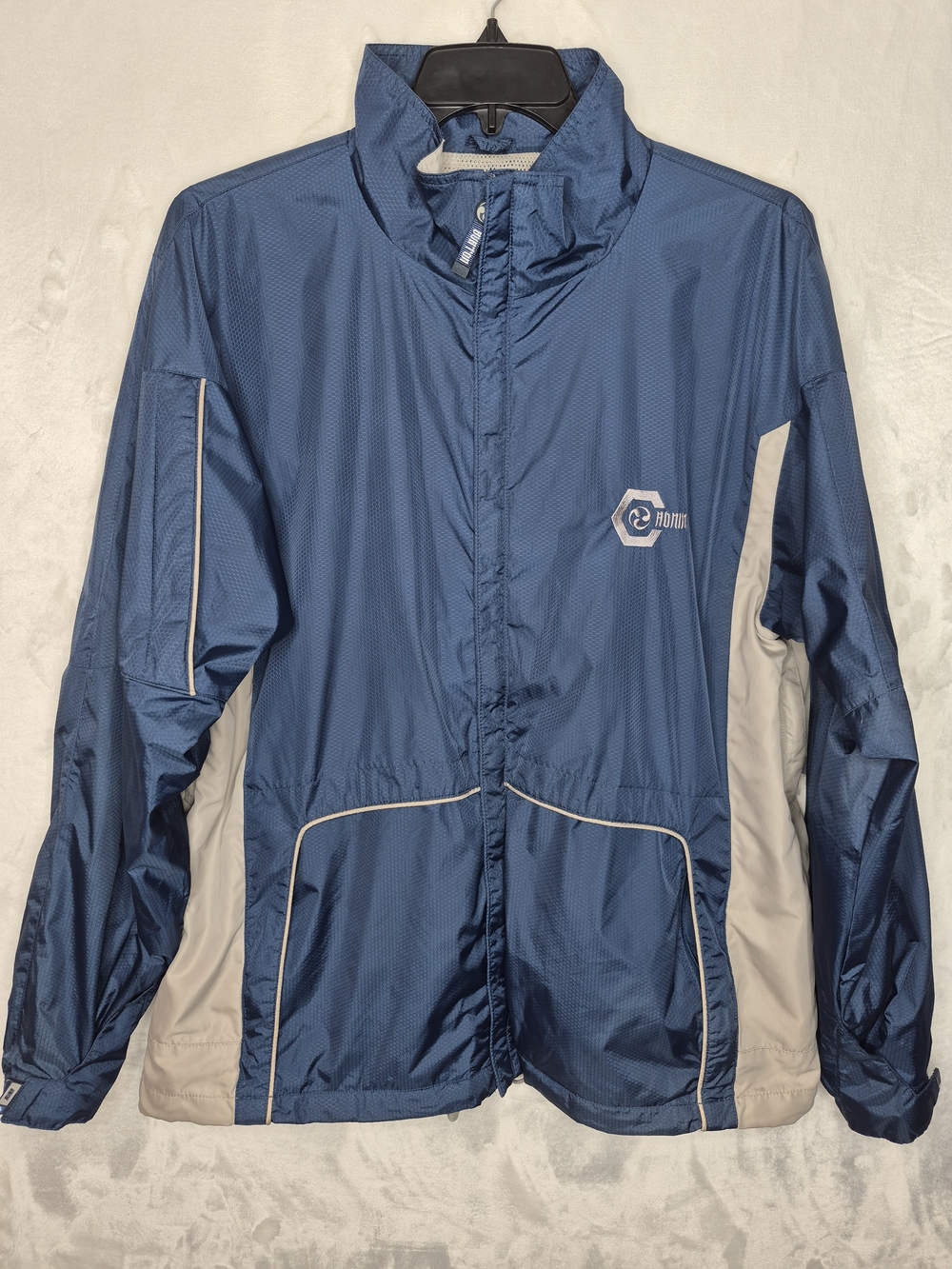 Vintage Burton Ronin Snowboard Windbreaker Jacket Blue Cream Mens Large